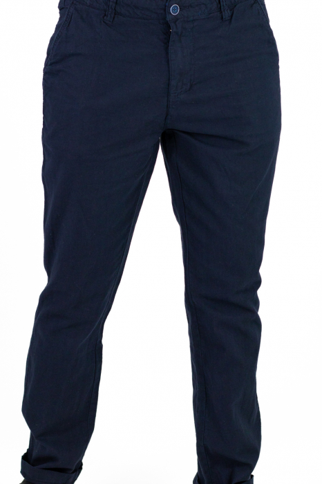 Pantaloni lungi din in bleumarin [6]