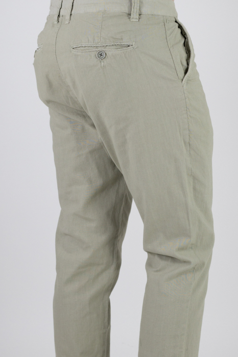 Pantaloni lungi din in verde deschis [5]
