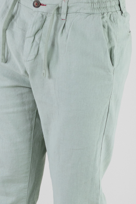 Pantaloni lungi din in regular fit verde mentă [7]