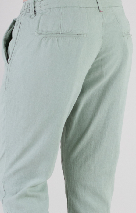 Pantaloni lungi din in regular fit verde mentă [8]