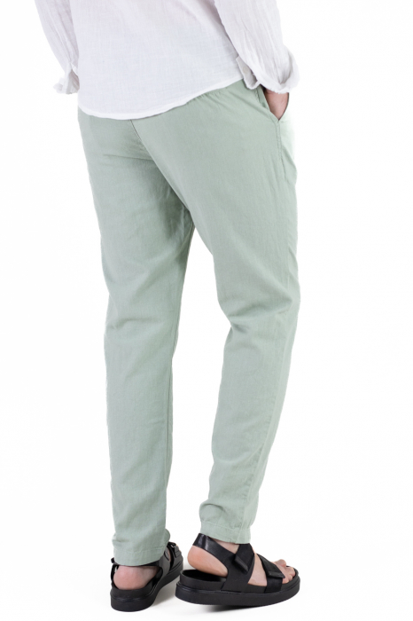 Pantaloni lungi din in regular fit verde mentă [4]