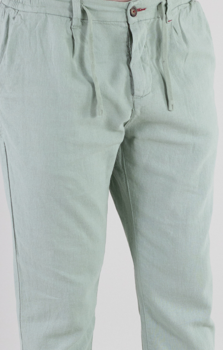 Pantaloni lungi din in regular fit verde mentă [9]