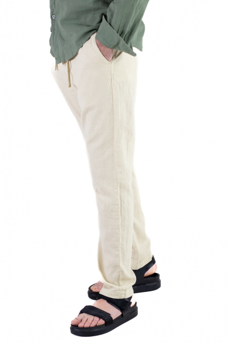 Pantaloni lungi din in regular fit crem [6]
