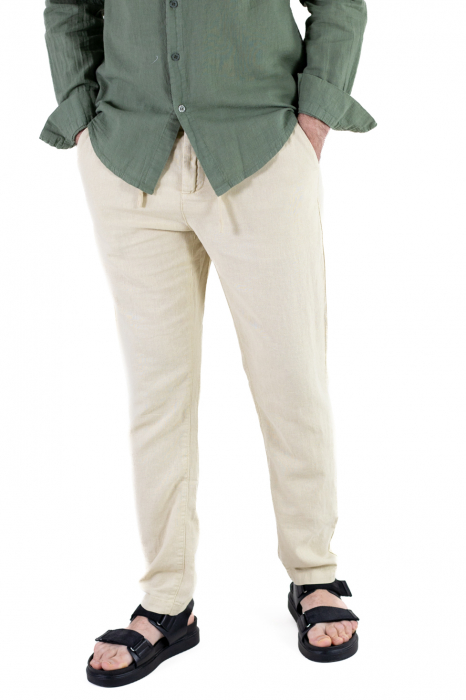 Pantaloni lungi din in regular fit crem [5]