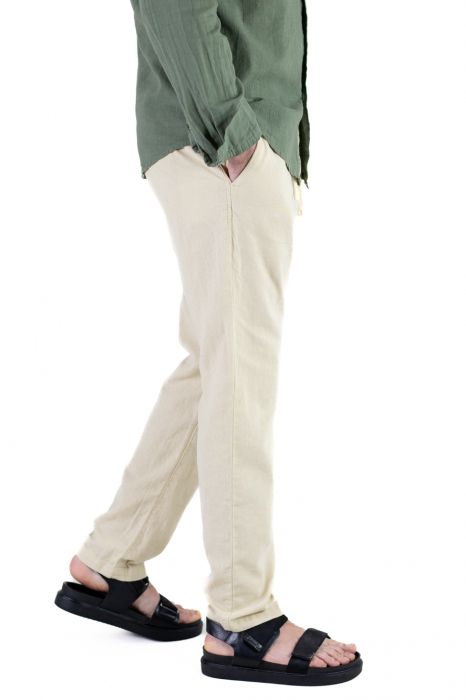 Pantaloni lungi din in regular fit crem [3]