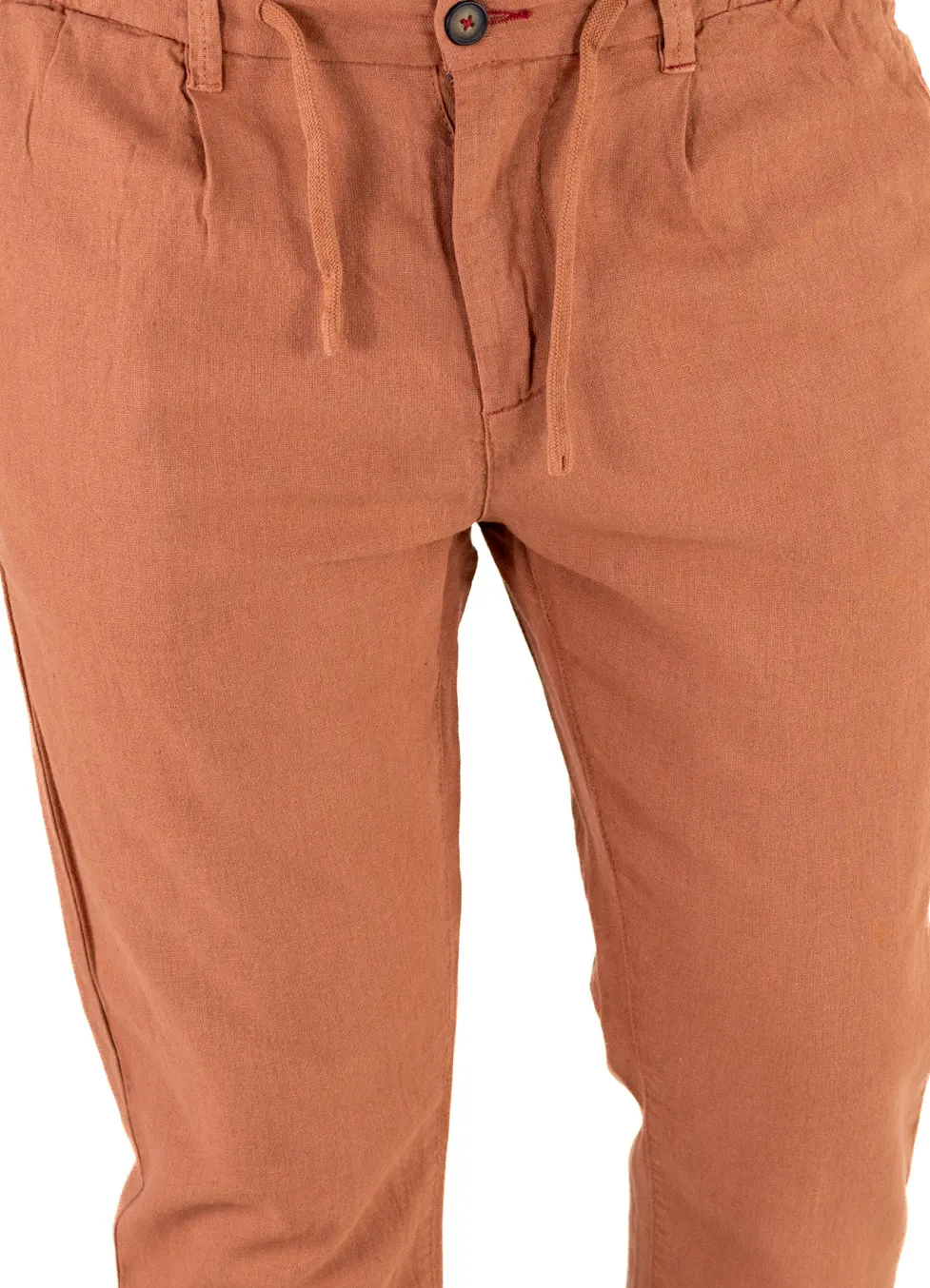 Pantaloni lungi din in regular fit caramizii [6]