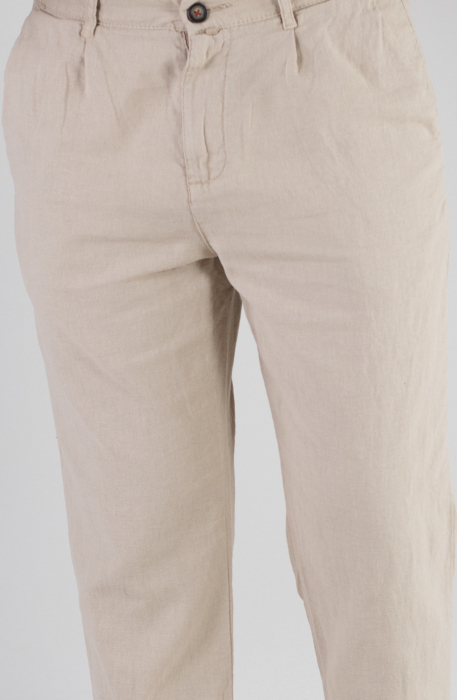 Pantaloni lungi din in regular fit bej clasici [3]