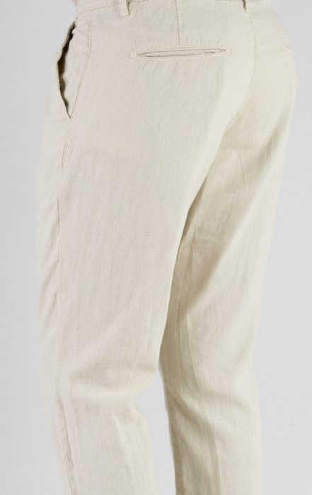 Pantaloni lungi din in regular fit crem clasici [4]