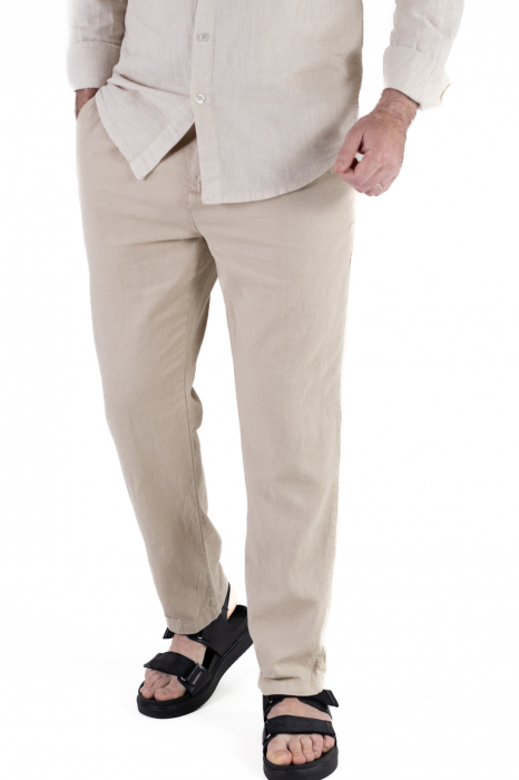 Pantaloni lungi din in regular fit bej clasici [9]