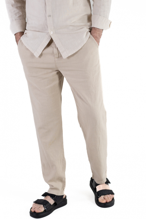 Pantaloni lungi din in regular fit bej clasici [7]