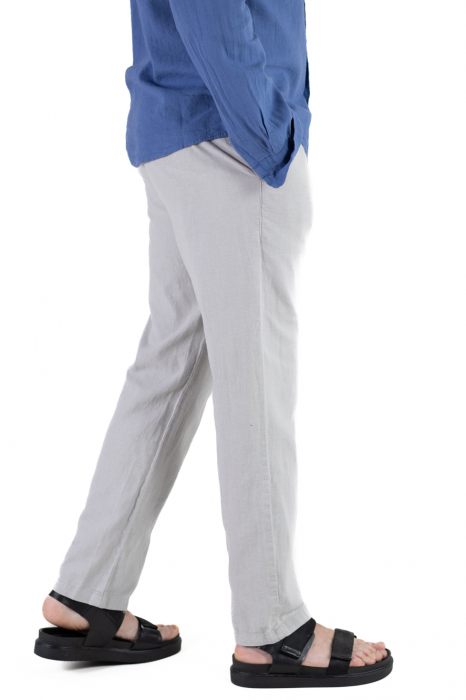 Pantaloni lungi din in regular fit gri clasici [2]