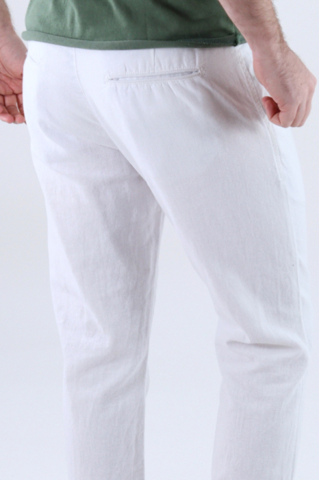 Pantaloni lungi albi din in [6]