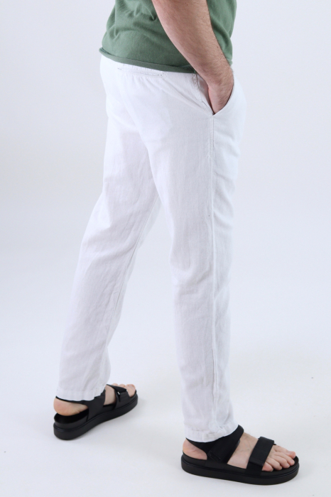 Pantaloni lungi albi din in [3]