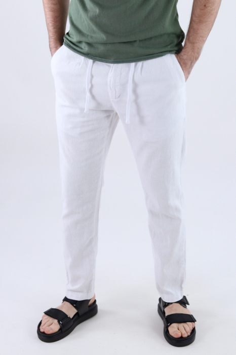 Pantaloni lungi albi din in [2]