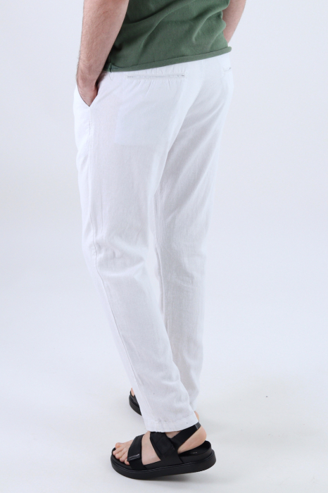 Pantaloni lungi albi din in [7]