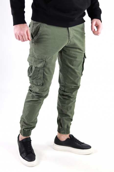 Pantaloni verzi cu buzunare cargo [3]