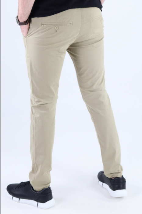 Pantaloni crem lungi casual bumbac [5]