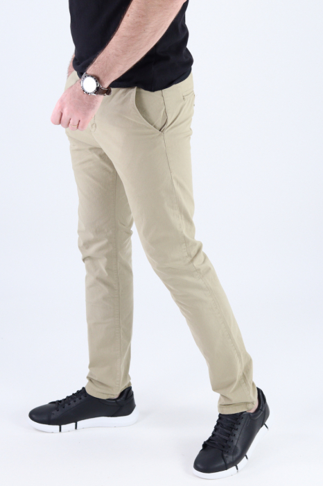 Pantaloni crem lungi casual bumbac [2]