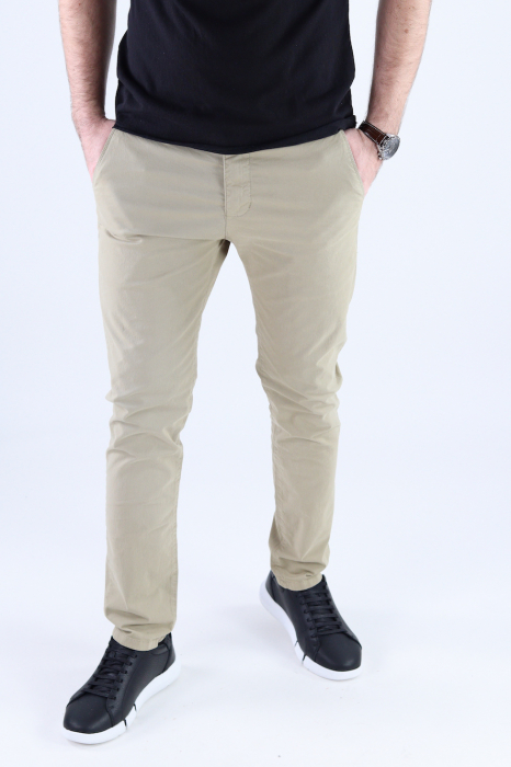 Pantaloni crem lungi casual bumbac [4]