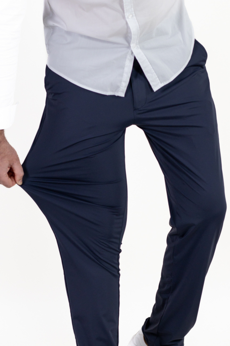 Pantaloni regular fit casual bleumarin super elastici [2]