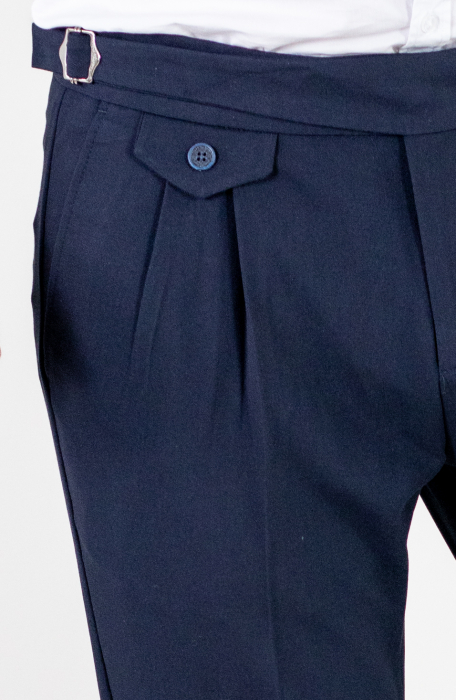 Pantaloni bleumarin eleganti cu pense [3]