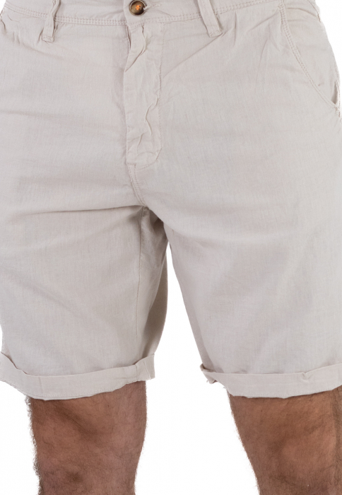Pantaloni scurti crem din in [5]