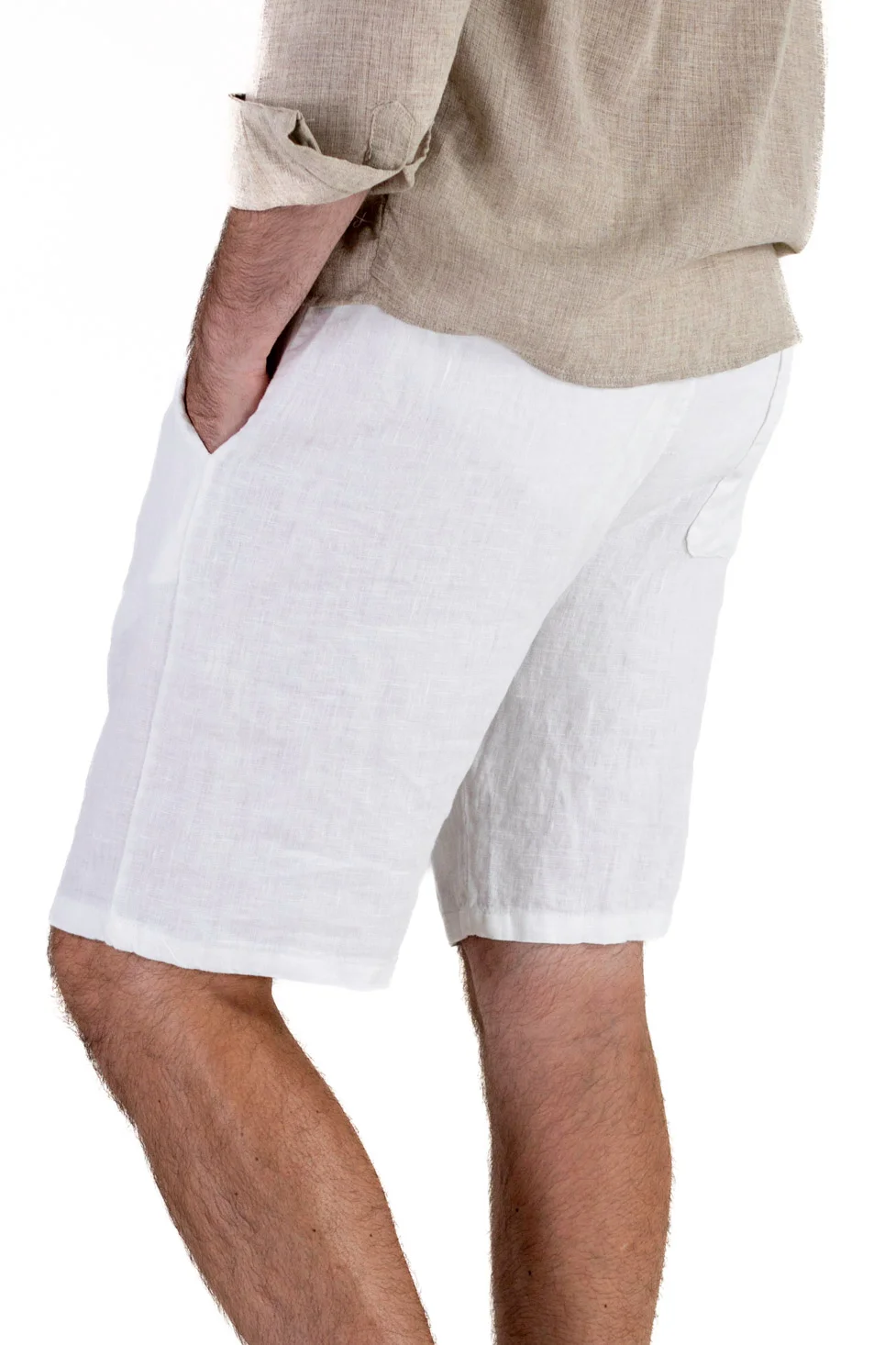 Pantaloni scurți bărbați 100% in albi [7]