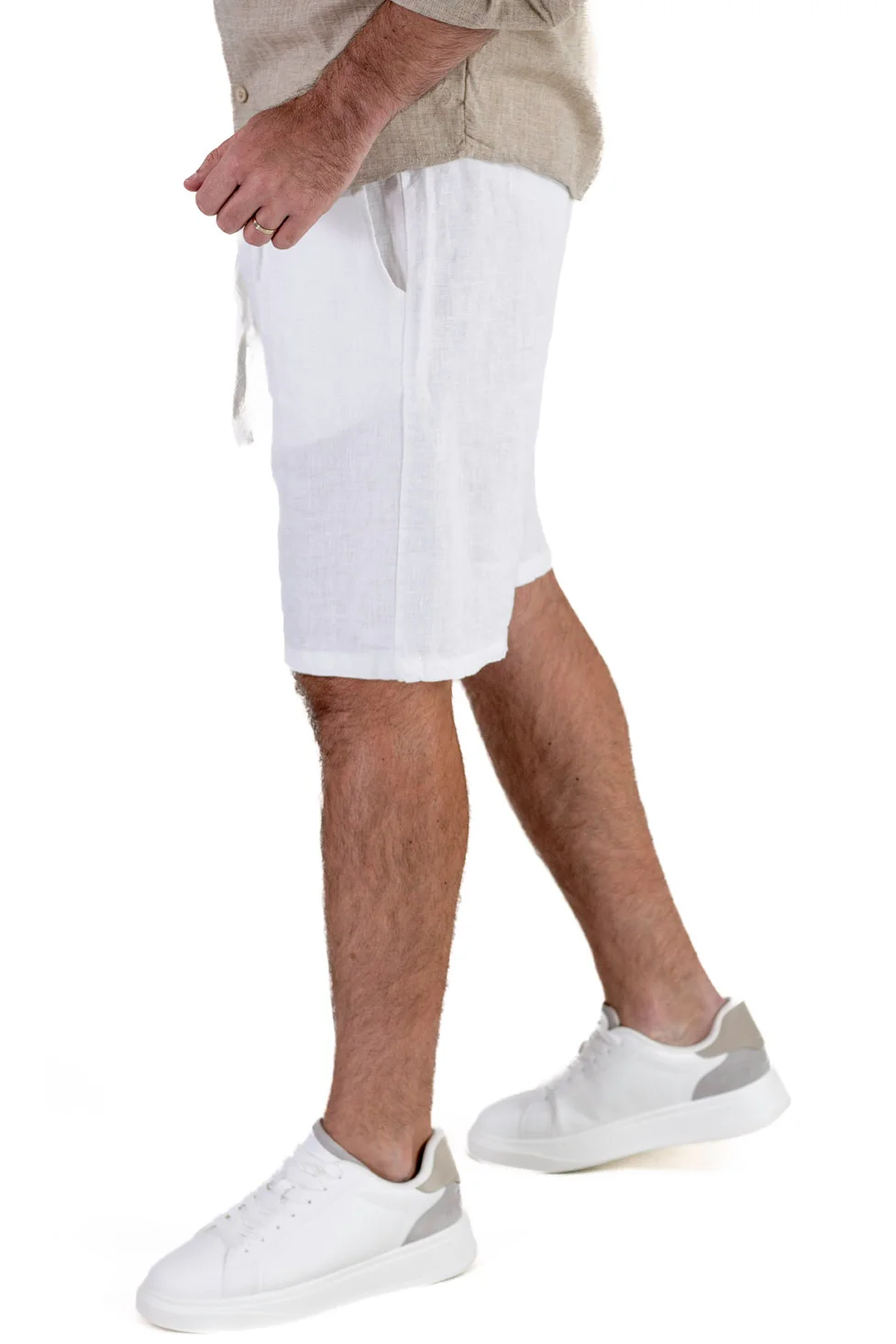 Pantaloni scurți bărbați 100% in albi [4]