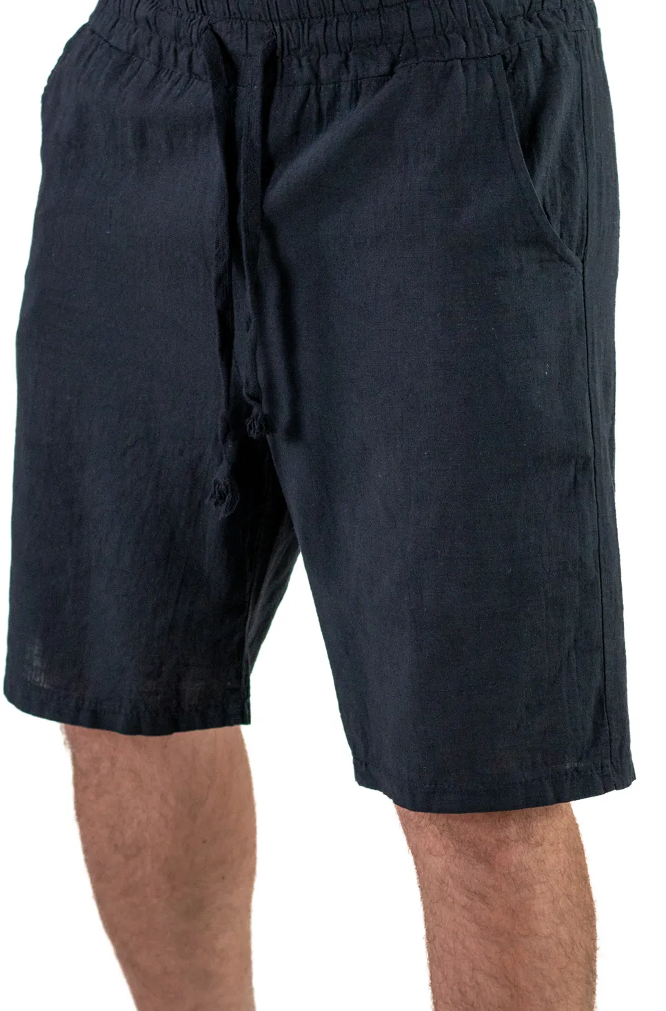 Pantaloni scurți bumbac 100% bărbați – negru – comozi, Made in Italy [6]
