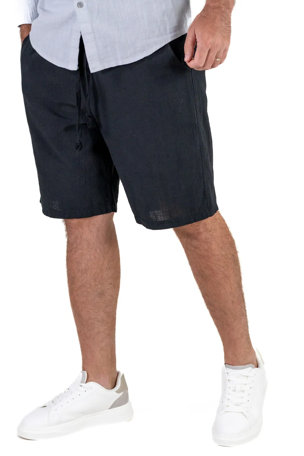 Pantaloni scurți bumbac 100% bărbați – negru – comozi, Made in Italy [2]