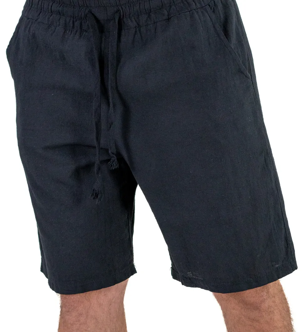 Pantaloni scurți bumbac 100% bărbați – negru – comozi, Made in Italy [5]