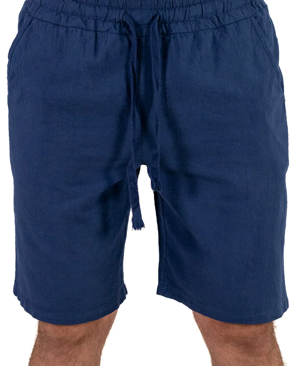 Pantaloni scurți bumbac 100% bărbați – bleumarin – comozi, Made in Italy [3]