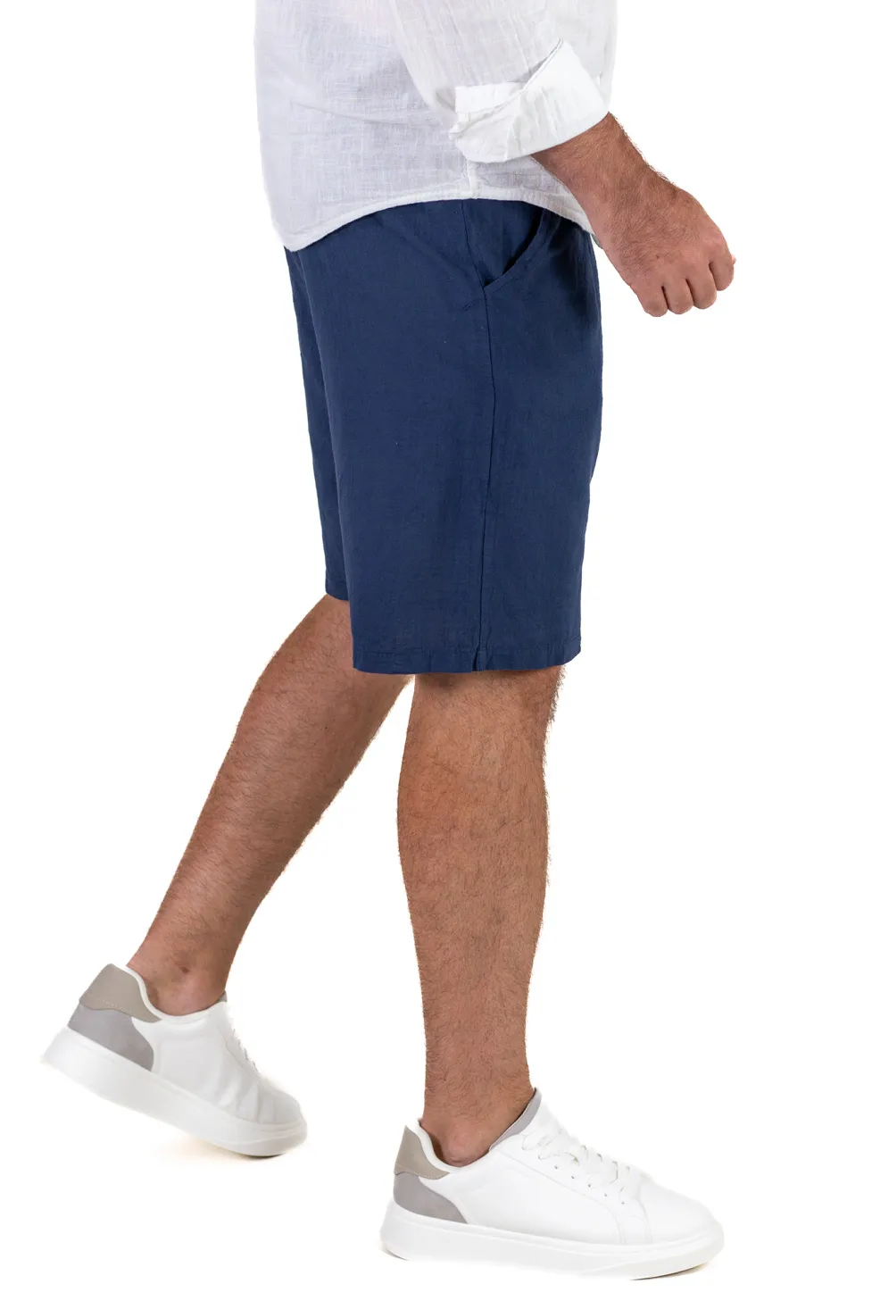 Pantaloni scurți bumbac 100% bărbați – bleumarin – comozi, Made in Italy [2]