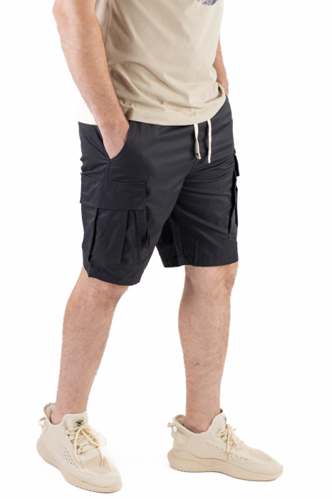 Pantaloni scurti negri cargo [4]