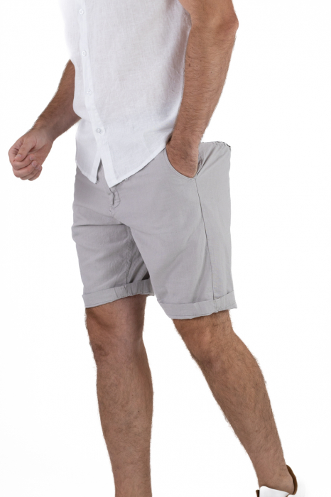 Pantaloni scurti gri din in [4]