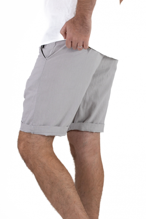 Pantaloni scurti gri din in [7]