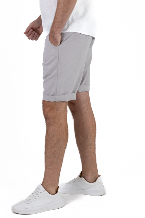 Pantaloni scurti gri din in [6]