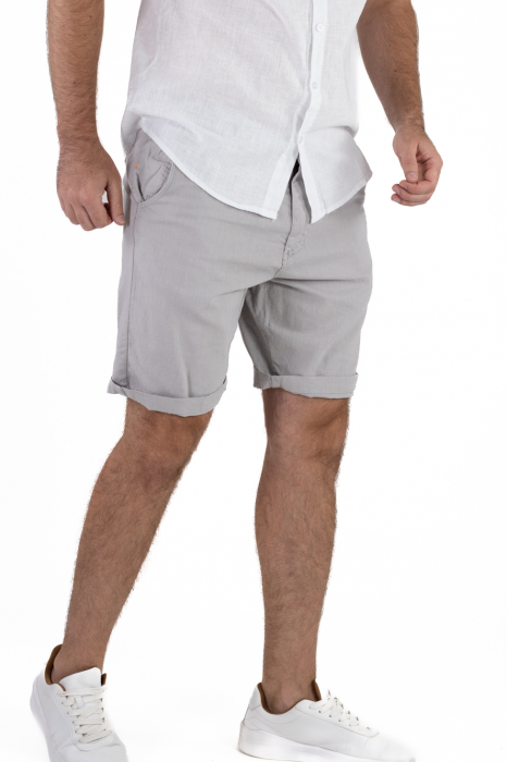 Pantaloni scurti gri din in [2]