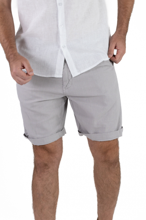 Pantaloni scurti gri din in [3]