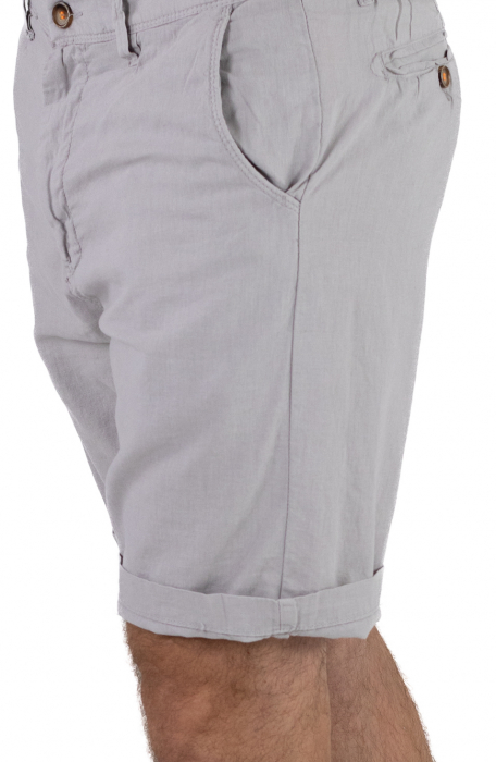 Pantaloni scurti gri din in [9]