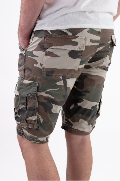 Pantaloni scurti cu imprimeu camuflaj deschis [4]