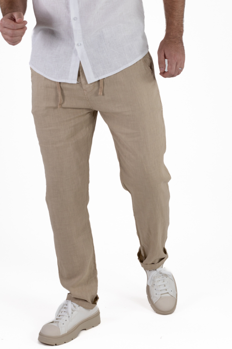 Pantaloni lungi bej din in [4]