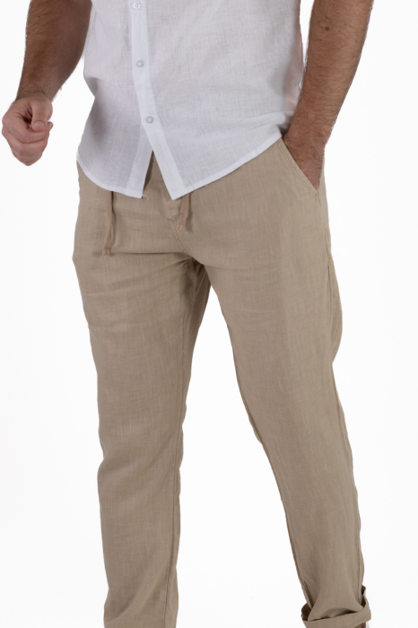 Pantaloni lungi bej din in [5]