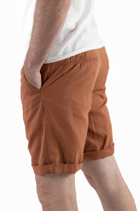 Pantaloni scurti din in caramizii [8]