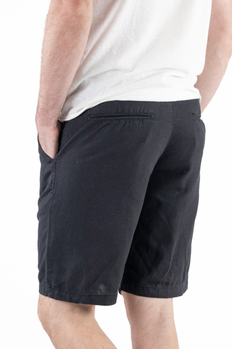 Pantaloni scurti din in negri [3]