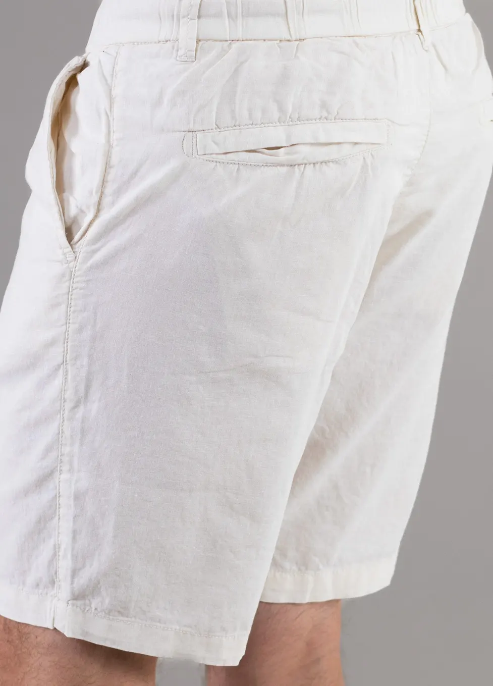Pantaloni scurți din in și bumbac – crem [6]