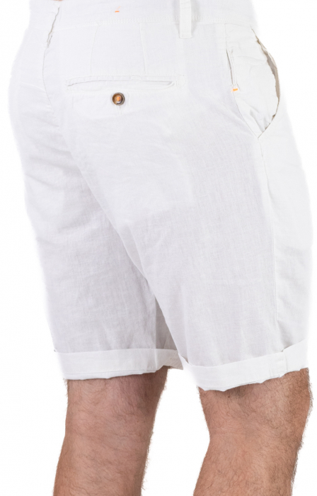 Pantaloni scurti albi din in [7]