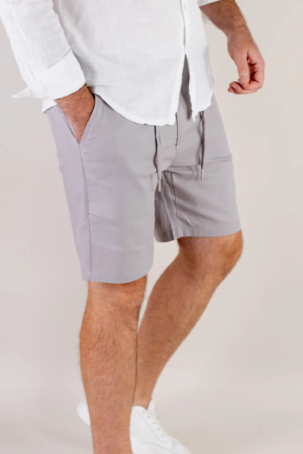 Pantaloni scurti gri din bumbac [5]