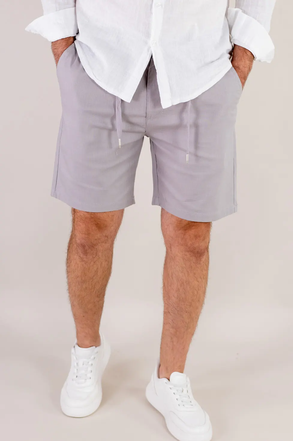Pantaloni scurti gri din bumbac [3]