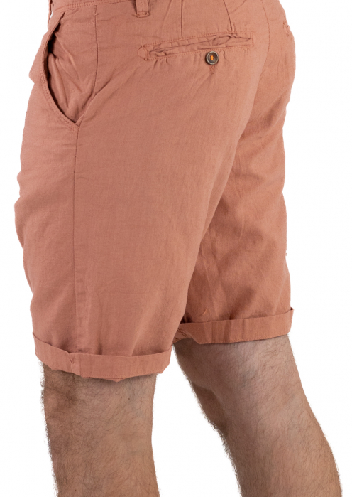 Pantaloni scurti caramizii din in [8]